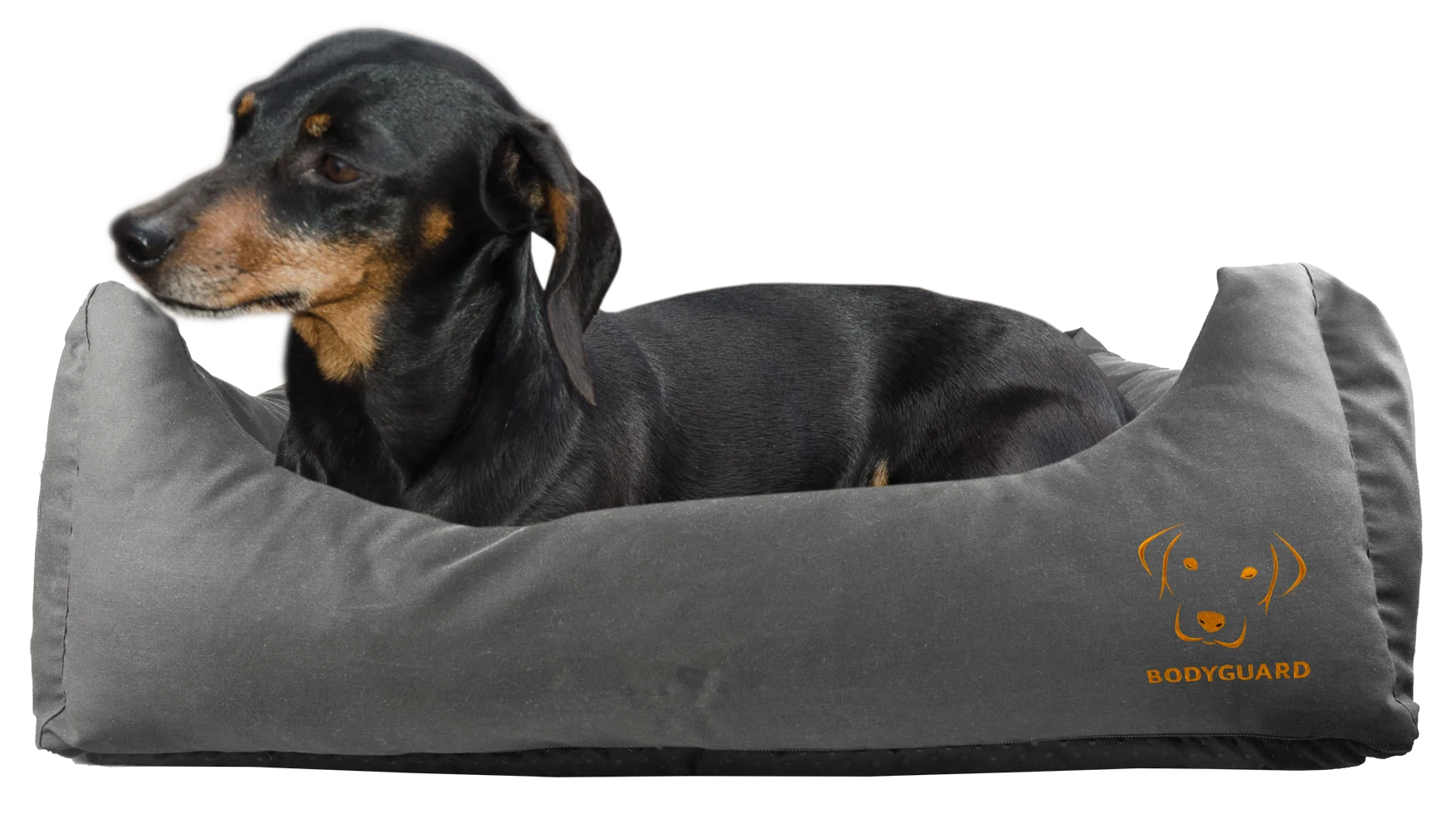 Panier pour chien à revêtement supérieur traité et dessous antidérapant, gris S 65 x 55 cm – Bodyguard Sofa Bed – Image 1