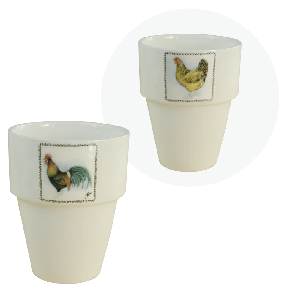 Gobelet à lait avec coq et poule – Boerenwinkel – Image 1