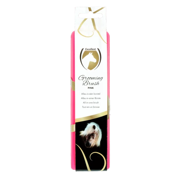 Brosse M pour l’entretien de la robe du cheval, 17,5 x 5 x 2 cm, rose – Excellent Horse Grooming Brush