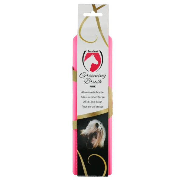 Brosse pour laver et masser les chevaux, rose, L, 23 x 6,5 x 3 cm – Excellent Horse Grooming Brush
