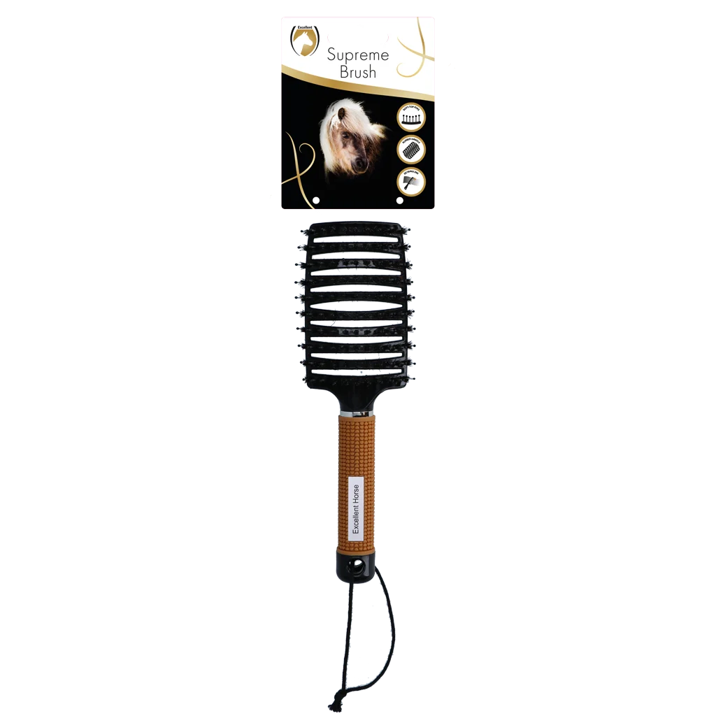 Brosse démêlante pour crinière, 24,5 cm, dorée – Excellent Horse Supreme Brush – Image 1
