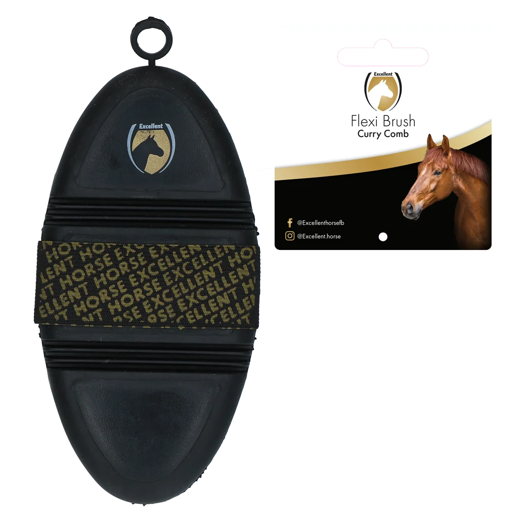 Étrille pour poils morts avec dessus flexible – Excellent Horse Flexi Brush Curry Comb – Image 2
