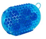 Brosse de massage pour chevaux avec 7 rouleaux en acier inoxydable, bleue, 16 x 10 cm – Image 3