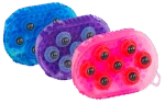 Brosse de massage pour chevaux avec 7 rouleaux en acier inoxydable, violette, 16 x 10 cm