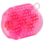 Brosse de massage pour chevaux avec 7 rouleaux en acier inoxydable, rose, 16 x 10 cm – Image 3
