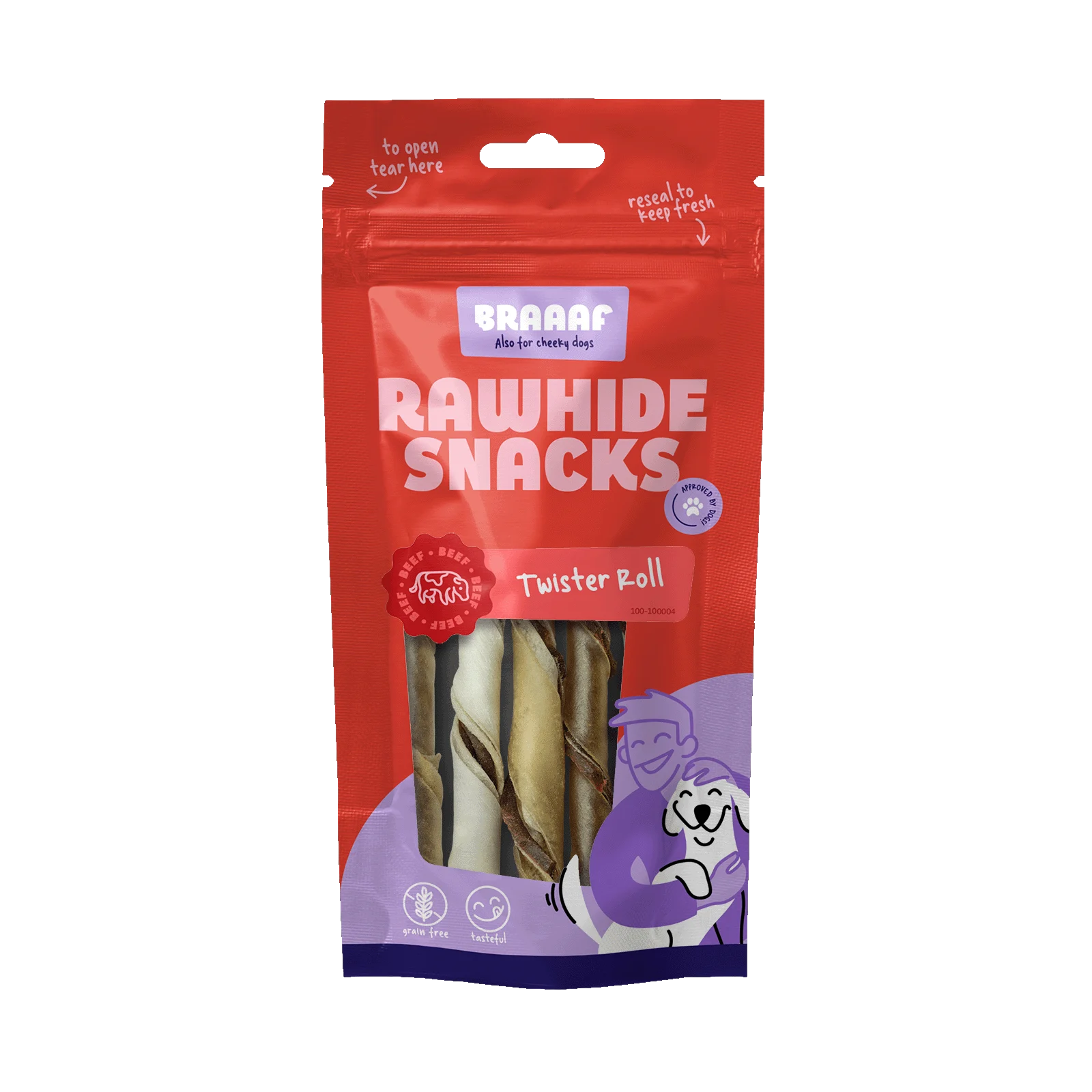 Rouleaux à mâcher pour chiens – Braaaf Twister Rolls – Image 1