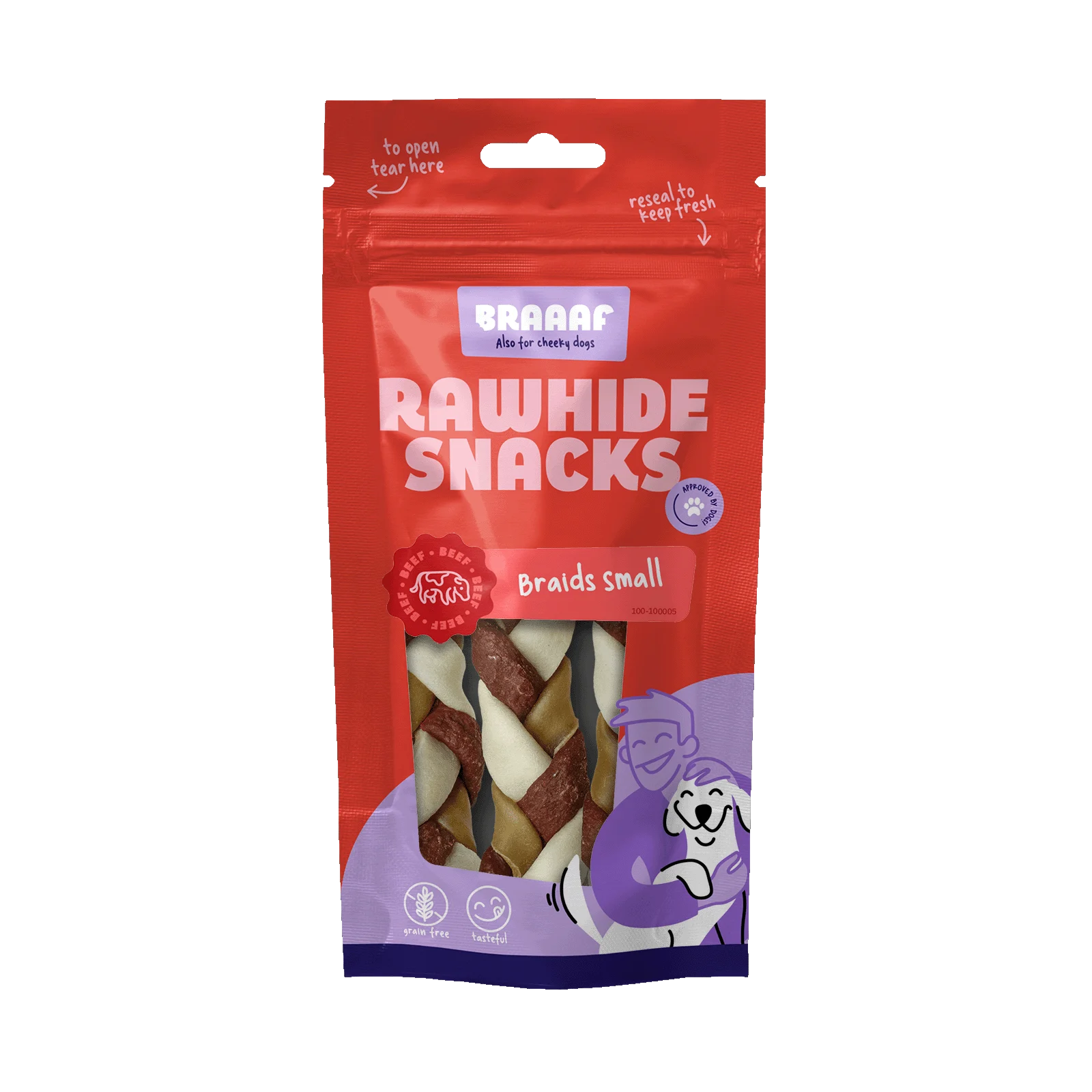 BRAA100005.png Friandises à mâcher tressées, 12 cm, 3 pièces – Braaaf Twister Braids – Image 1