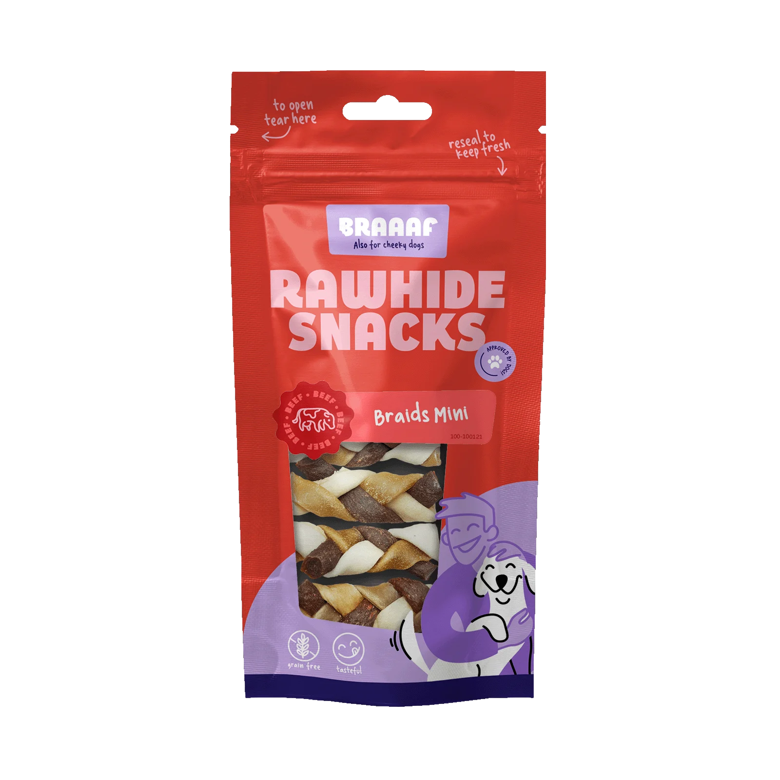 Friandises à mâcher tressées, 6 cm, 5 pièces – Braaaf Twister Braids – Image 1