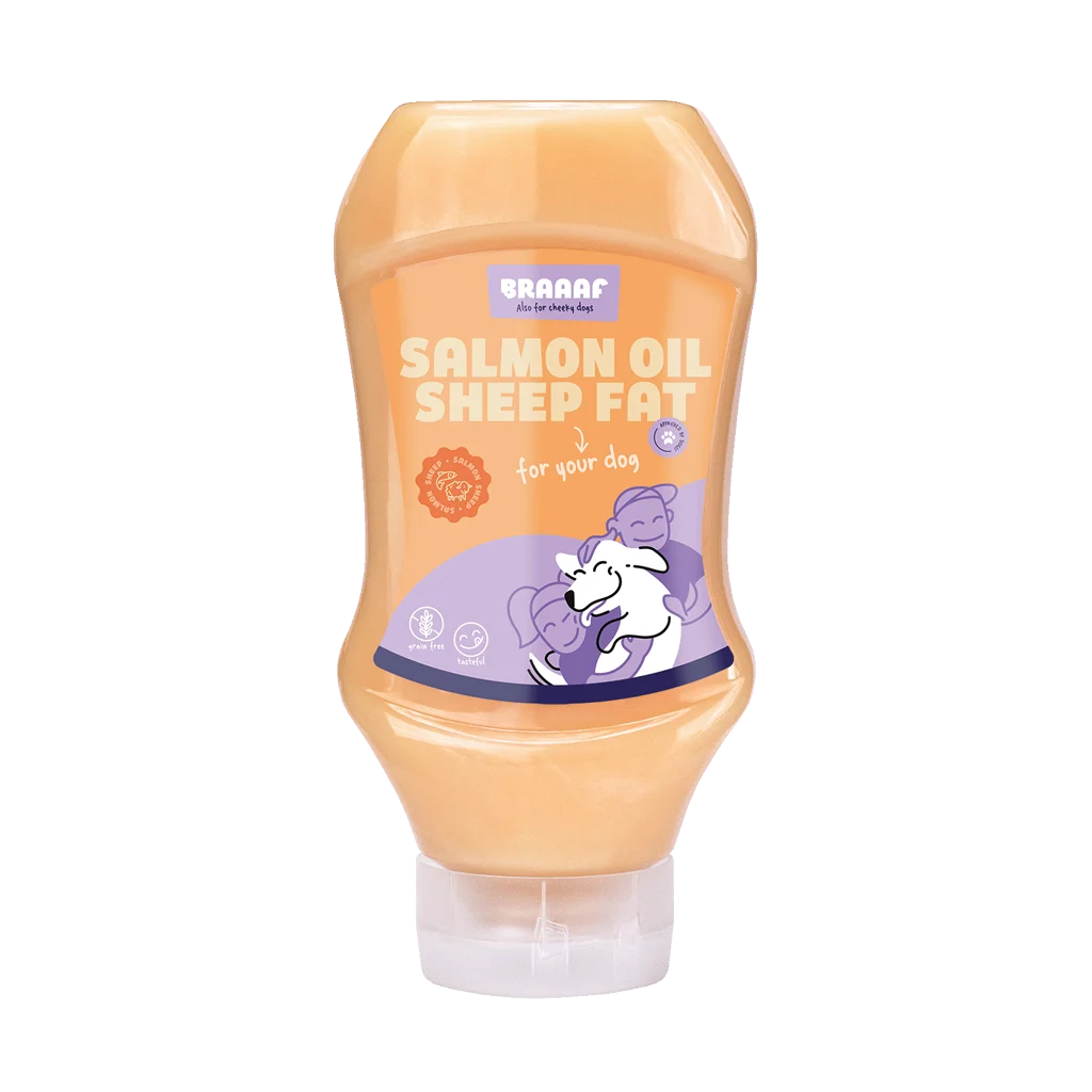 BRAA100135.png Sauce pour alimentation au saumon et à la graisse de mouton, 500 ml – Braaaf Dog Food Sauce – Image 1