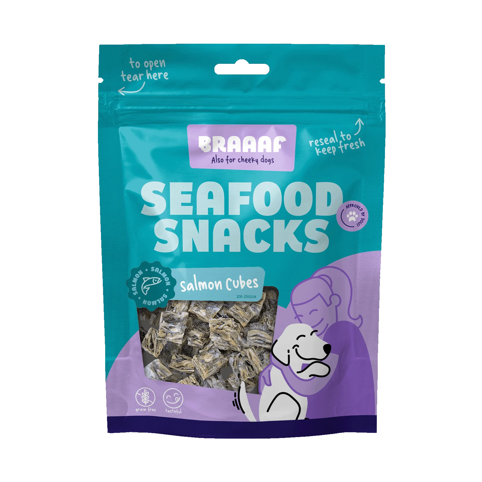 Dés de saumon pour chiens, séchés à l’air – Braaaf Seafood Dés de saumon – Image 1