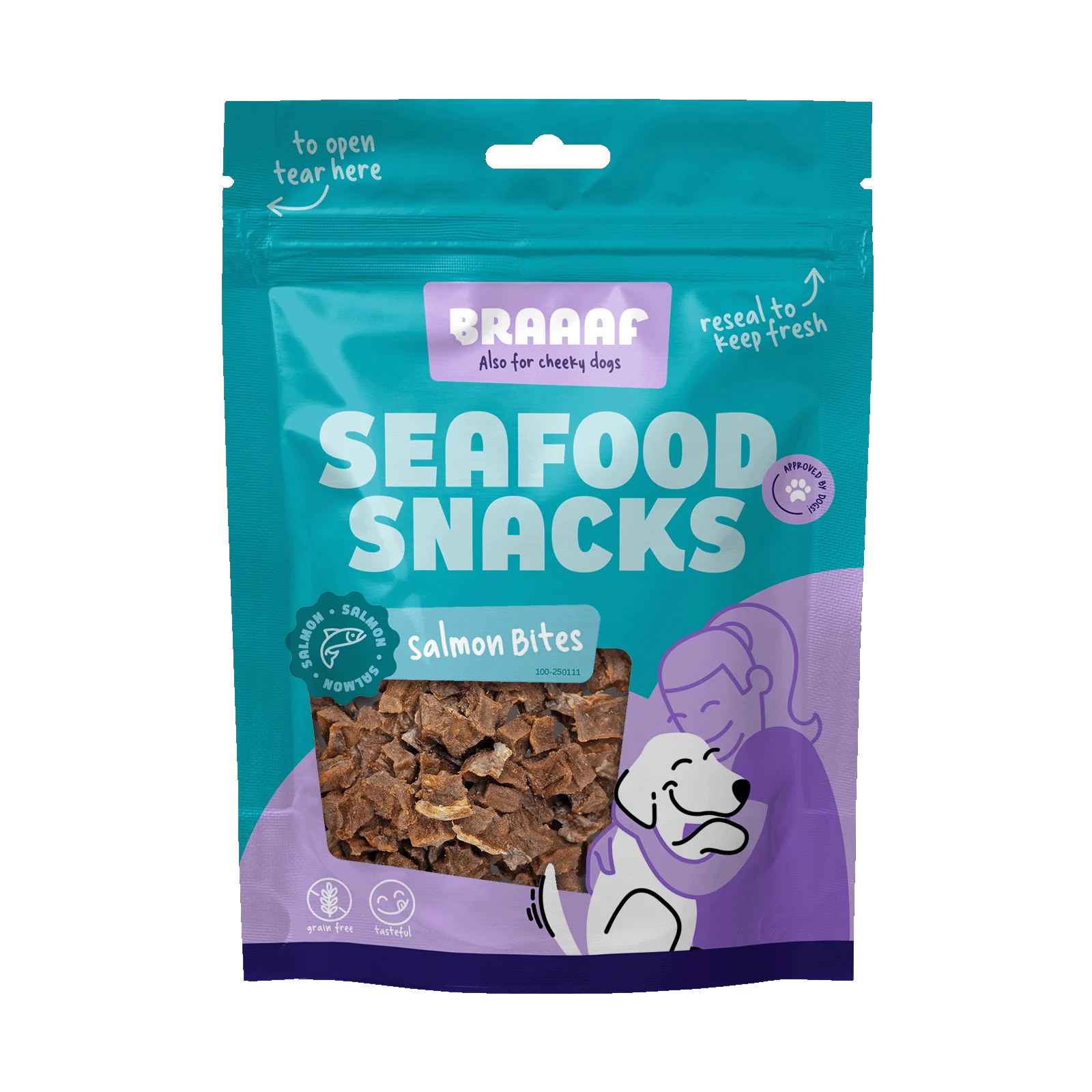 Bouchées de saumon pour chiens, séchées à l’air – Braaaf Seafood Zalm Bites – Image 1