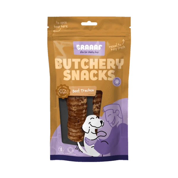 Trachée de bœuf pour chiens, 85 g – Braaaf Butchery Snacks