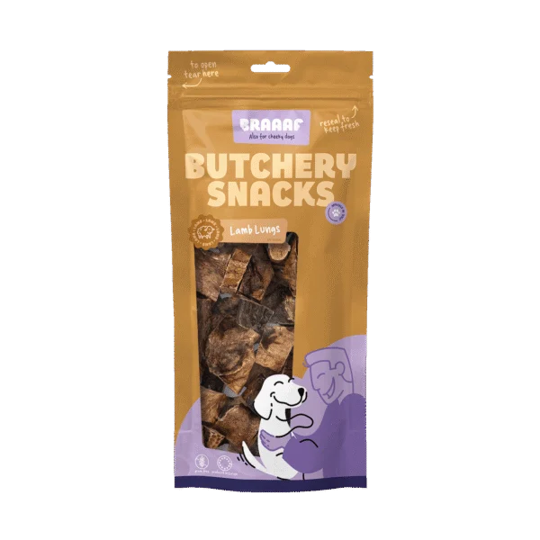 Friandise pour chien Poumon d’agneau, 85 g – Braaaf Butchery