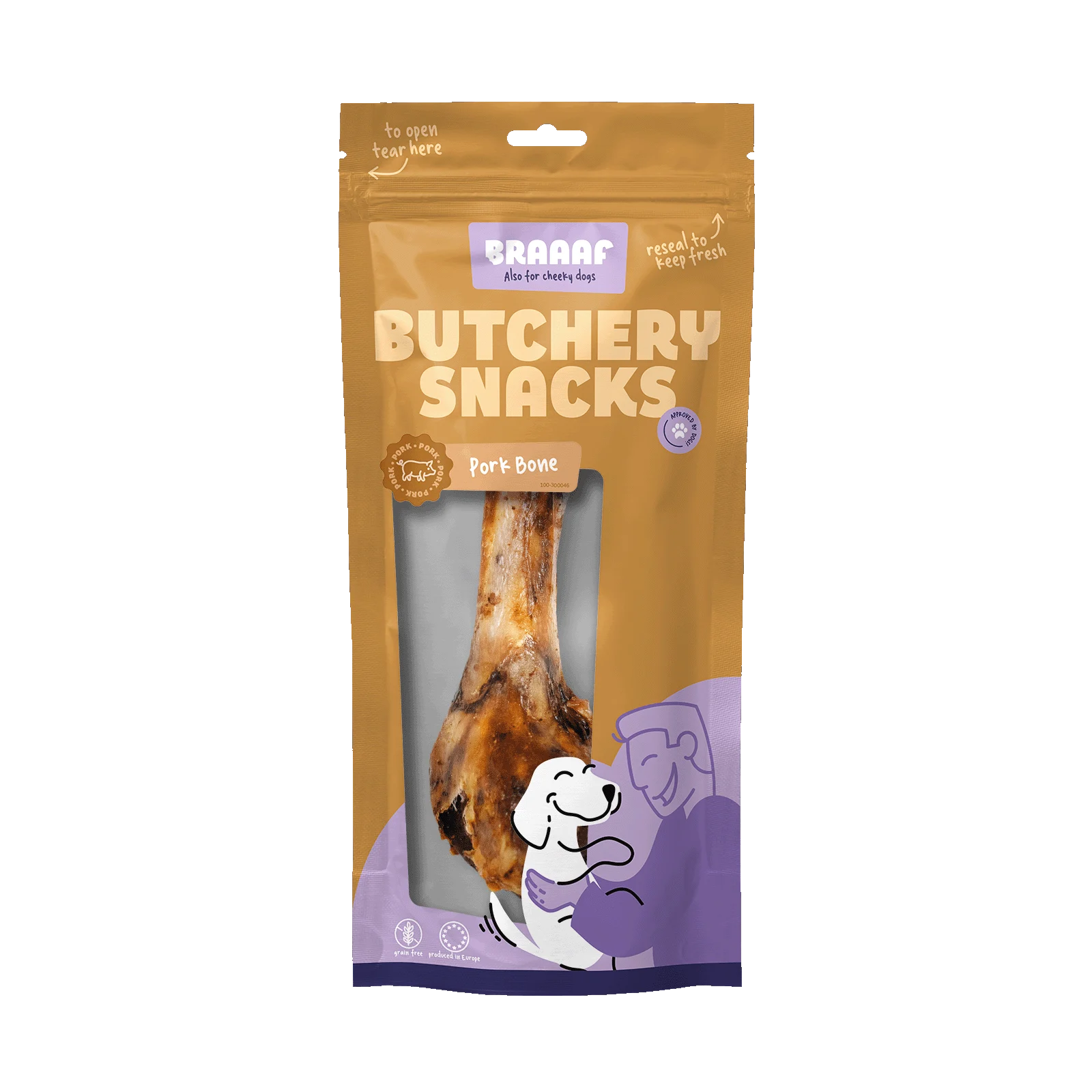 BRAA300046.png Os de porc pour chiens, 1 pièce – Braaaf Butchery Snacks – Image 1