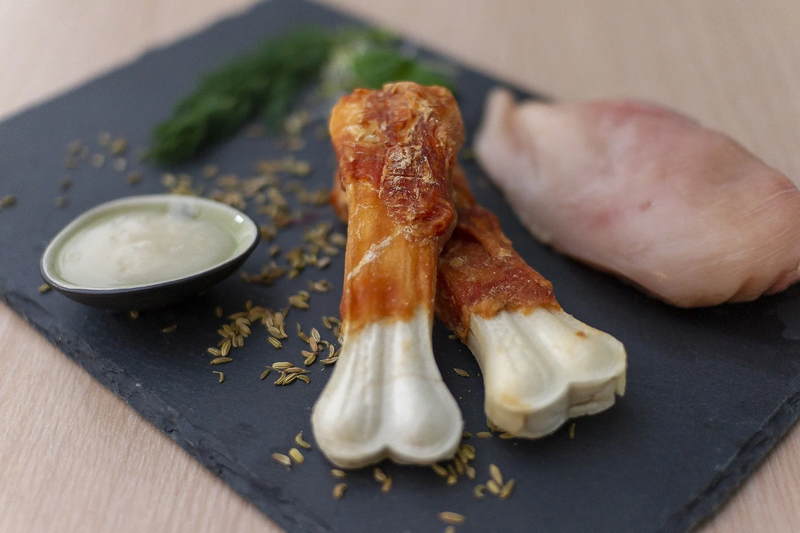 Os à mâcher au poulet, pressé, 12,5 cm, 2 pièces – Braaaf Rawhide Pressed Bone – Image 4