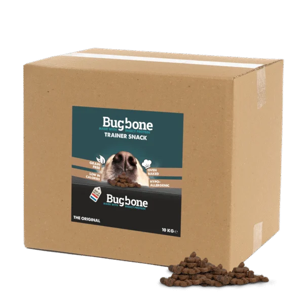 Friandise d’éducation pour chien aux protéines d’insectes, grand conditionnement de 10 kg – Bugbone Trainer Snack