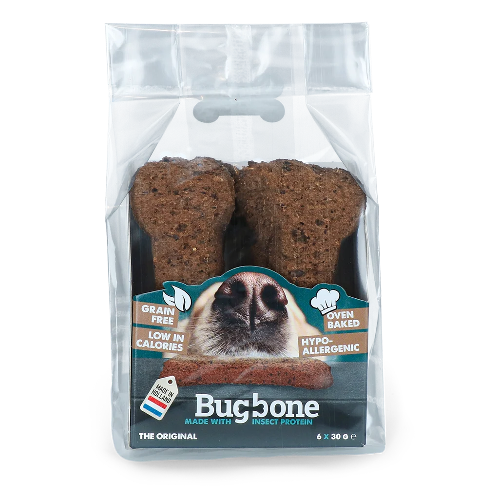Friandise pour chien aux protéines d’insectes, 6 pièces de 30 g – Bugbone Medium – Image 1