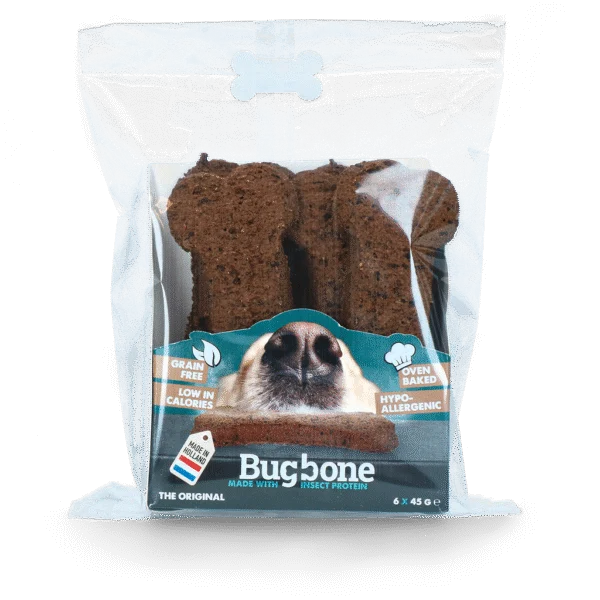 Friandises pour chien aux protéines d’insectes, 6 pièces de 45 g – Bugbone Large