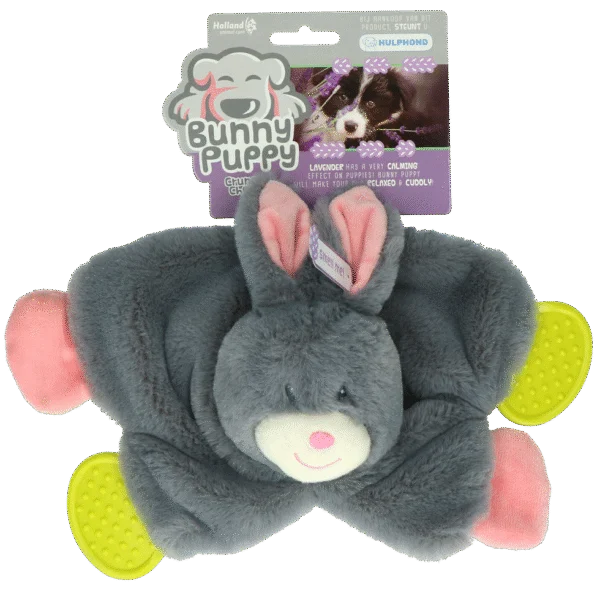Peluche pour chien, lapin en peluche avec couineur pour chiots – Bunny Puppy Crunchy Chew