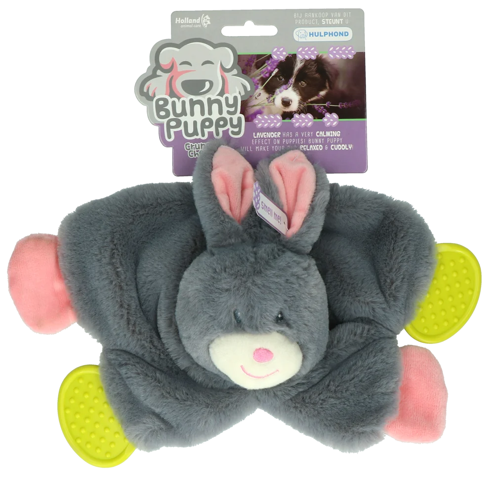 BUNN001.png Peluche pour chien, lapin en peluche avec couineur pour chiots – Bunny Puppy Crunchy Chew – Image 1