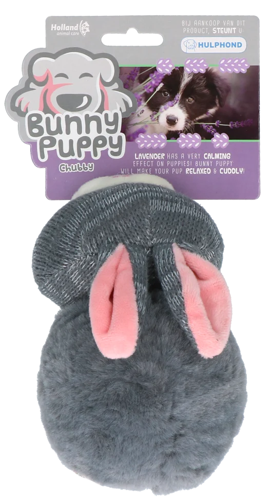 Peluche lapin pour chien en tissu peluche avec couineur – Bunny Puppy Chubby – Image 1