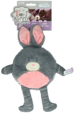Peluche pour chien en forme de lapin avec couineur – Bunny Puppy Flat Rabbit