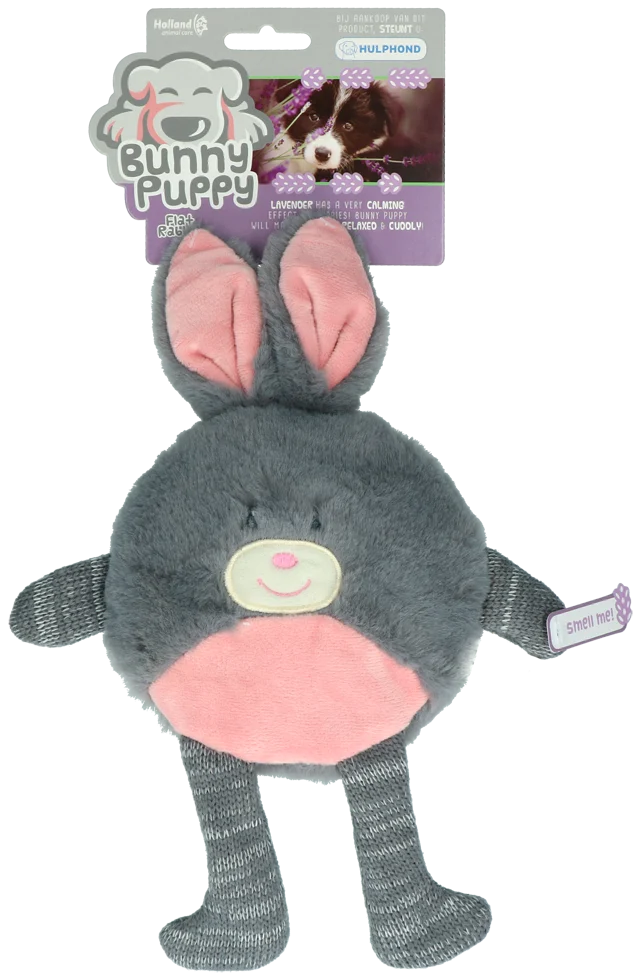 Peluche pour chien en forme de lapin avec couineur – Bunny Puppy Flat Rabbit – Image 1