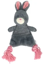 Peluche pour chien en forme de lapin avec couineur – Bunny Puppy Crunchy Rope – Image 3