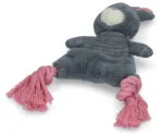 Peluche pour chien en forme de lapin avec couineur – Bunny Puppy Crunchy Rope – Image 4