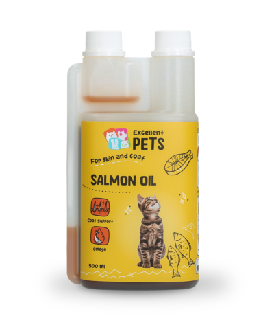 Huile de saumon pour chats avec oméga 3 et oméga 6, 500 ml – Excellent Pets Cat Salmon Oil
