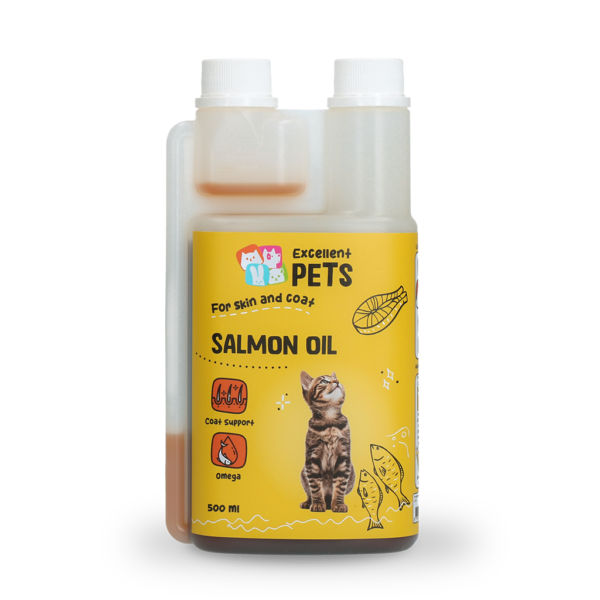 Huile de saumon pour chats avec oméga 3 et oméga 6, 500 ml – Excellent Pets Cat Salmon Oil