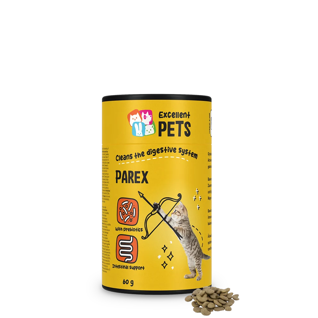 Complément alimentaire pour chat en croquettes avec prébiotiques, 60 g – Excellent Pets Cat Parex – Image 1