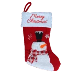 Chaussette de Noël pour animaux avec boucle de suspension, 20 x 38 cm – Hofman Animal Care Christmas Stocking Wooly Snowman