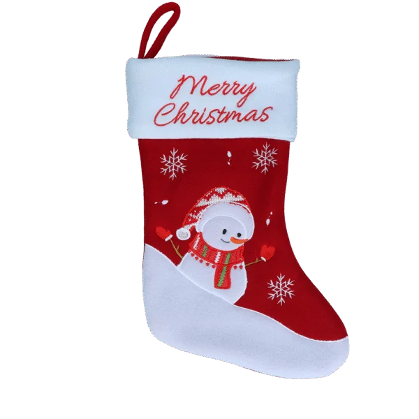Chaussette de Noël pour animaux avec boucle de suspension, 20 x 38 cm – Hofman Animal Care Christmas Stocking Snowman