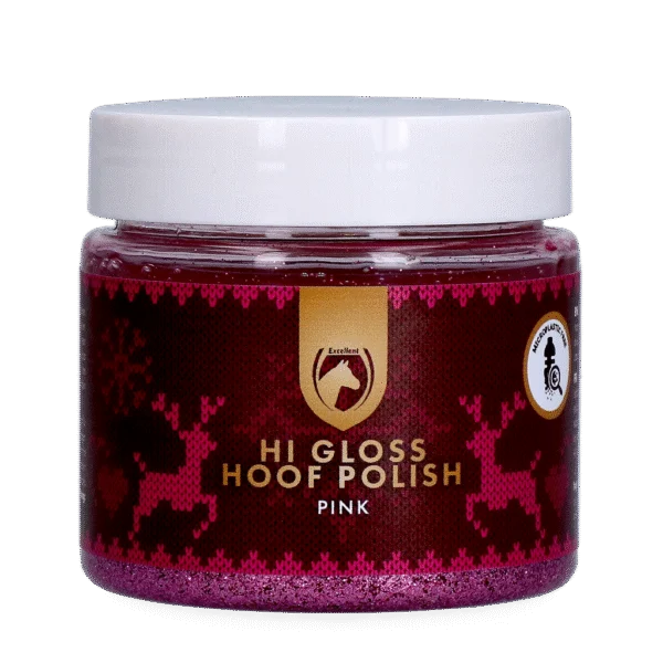 Vernis pailleté rose pour sabots, 150 ml – Excellent Horse Christmas Hi Gloss Hoof Polish
