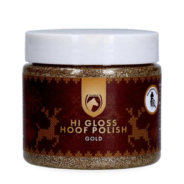 Vernis à sabots pailleté or, 150 ml – Excellent Horse Christmas Hi Gloss Hoof Polish