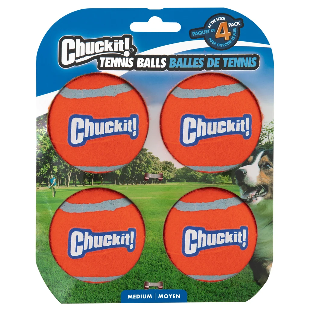 Balle de tennis pour chien M, ø 6 cm, 4 pièces, flottante – Chuckit! Tennis Ball – Image 1