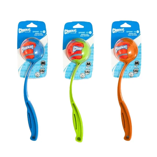 Lanceur de balle pour chien M avec balle de tennis, 30 cm – Chuckit! Sport Launcher