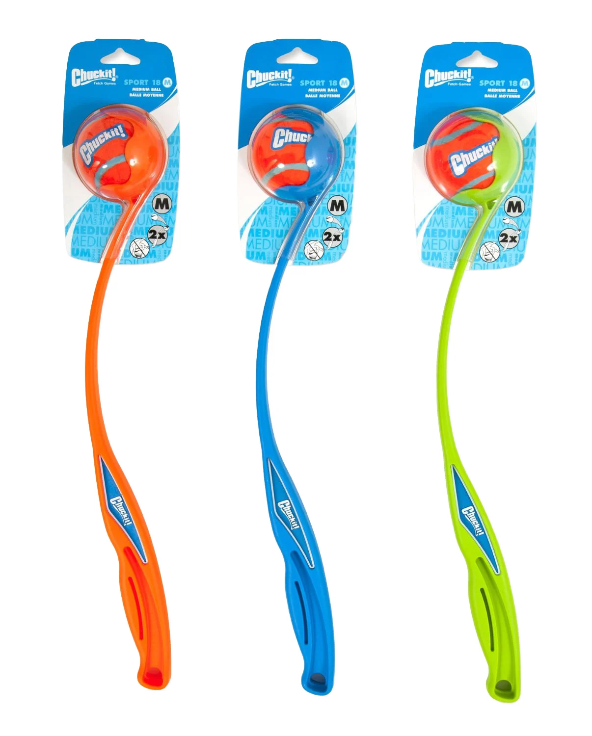 Lanceur de balles pour chien M avec balle de tennis, 45 cm – Chuckit! Sport Launcher – Image 1