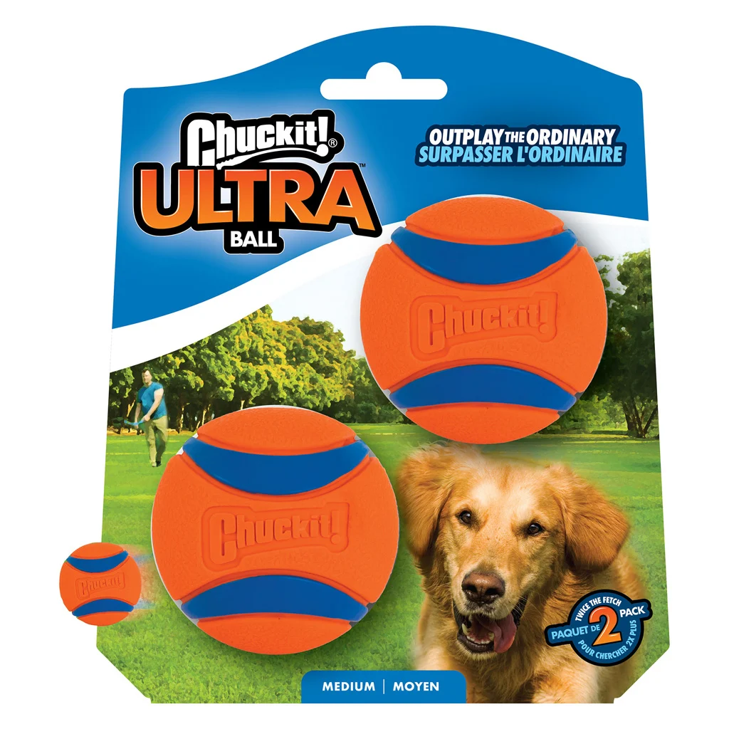 CHUC17001.jpg Balle pour chien en caoutchouc M, ø 6 cm, 2 pièces – Chuckit! Ultra Ball – Image 1