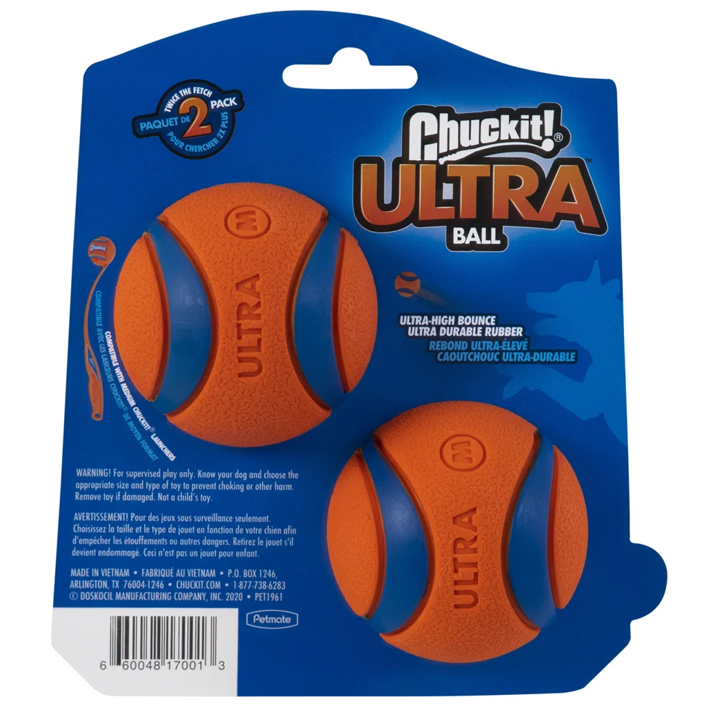 Balle pour chien en caoutchouc M, ø 6 cm, 2 pièces – Chuckit! Ultra Ball – Image 2