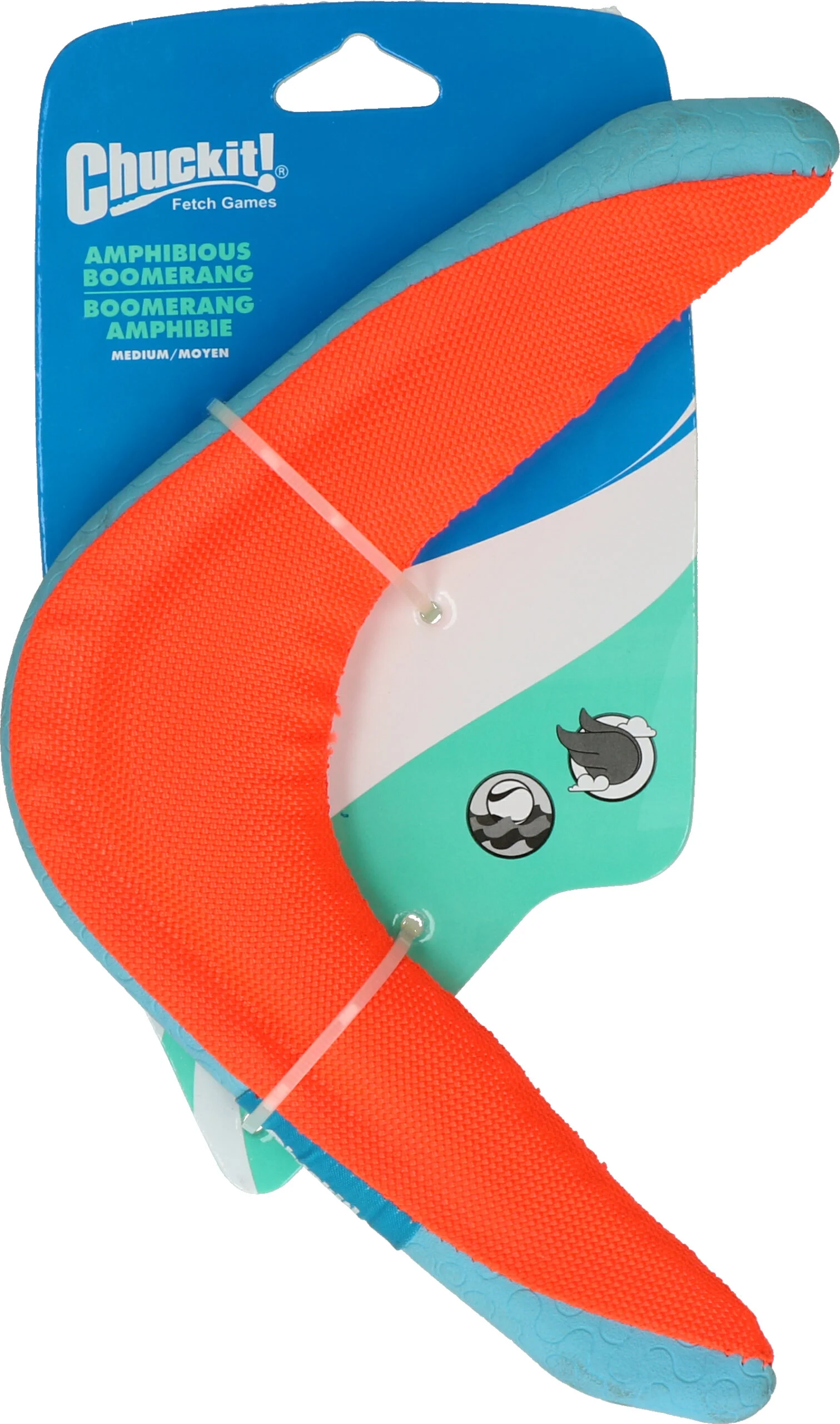Boomerang pour chien M, flottant, coloris assortis vert ou orange – Chuckit! Amphibious Boomerang – Image 3