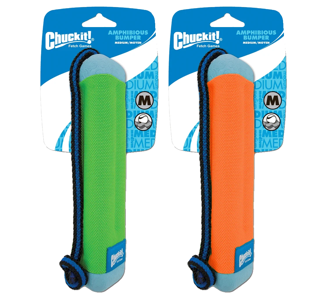 Dummy de rapport avec corde, flottant, ø 5 cm x 25 cm – Chuckit! Amphibious Bumper M – Image 1