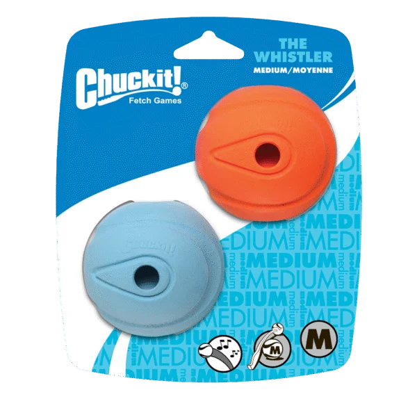 Balle pour chien avec sifflement M, ø 6 cm, 2 pièces – Chuckit! The Whistler