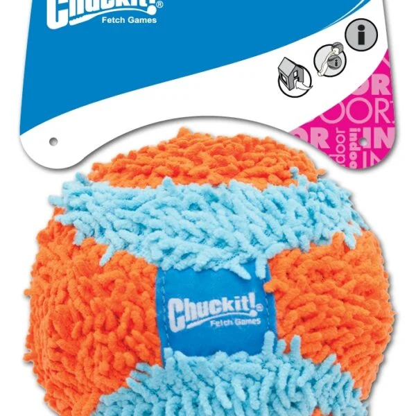 Balle pour chien avec revêtement extérieur en chenille, pour l’intérieur, Ø 12 cm – Chuckit! Indoor Ball