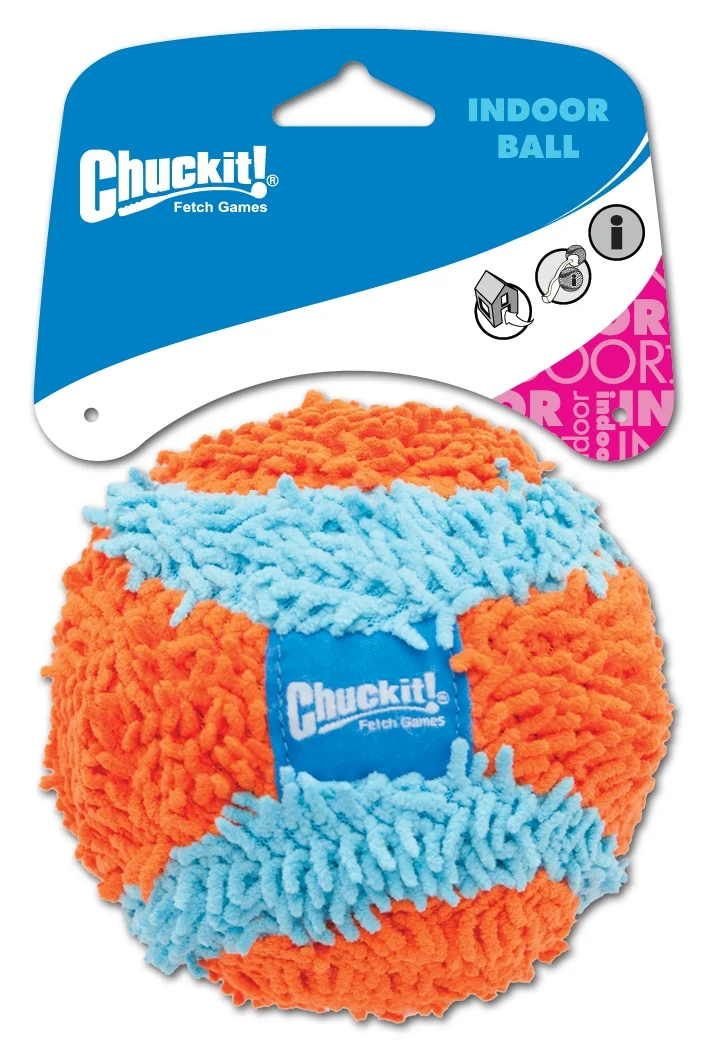 Balle pour chien avec revêtement extérieur en chenille, pour l’intérieur, Ø 12 cm – Chuckit! Indoor Ball – Image 1