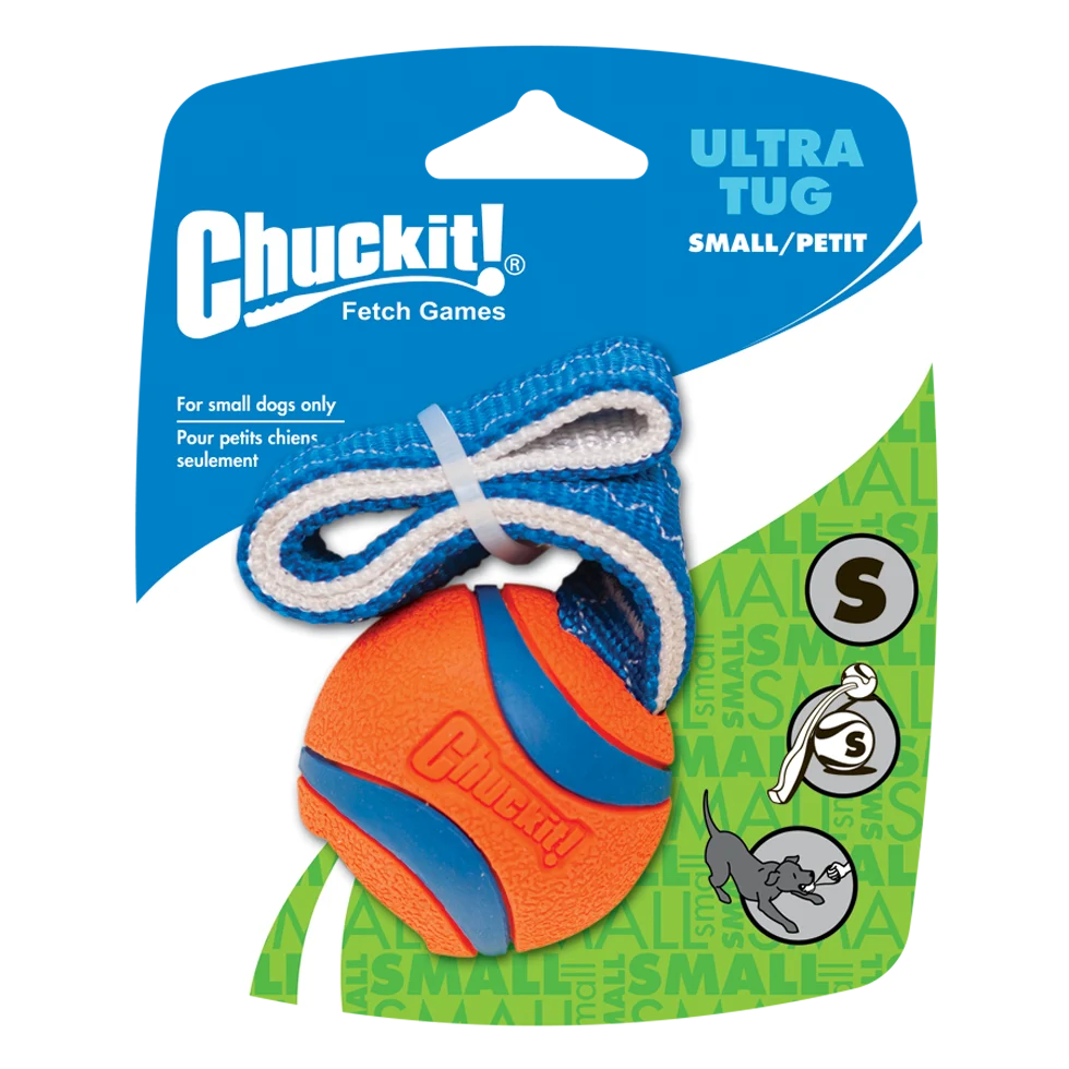 CHUC231101.png Jouet de traction pour chien avec balle de tennis et ruban, ø 5 cm – Chuckit! Ultra Tug S – Image 1