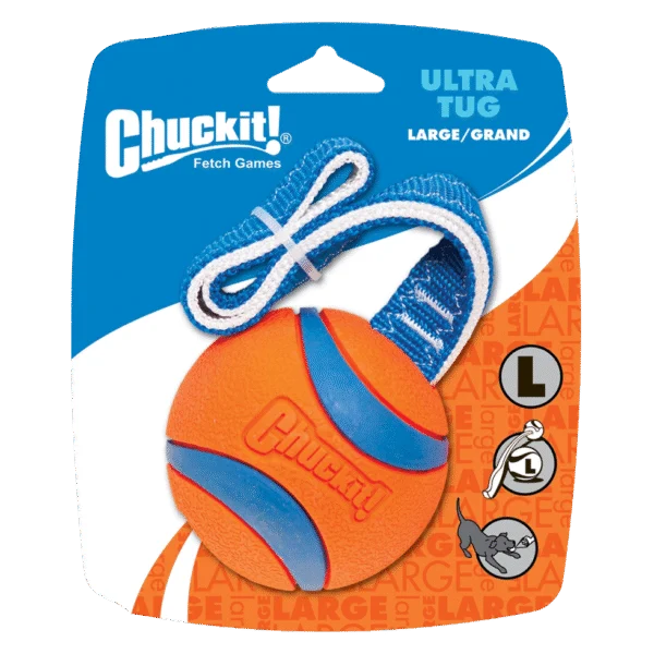Jouet de traction pour chien avec balle de tennis et ruban, ø 7 cm – Chuckit! Ultra Tug L