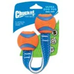 Jouet de traction pour chien avec 2 balles de tennis et ruban en nylon, ø 5 cm – Chuckit! Ultra Duo Tug S