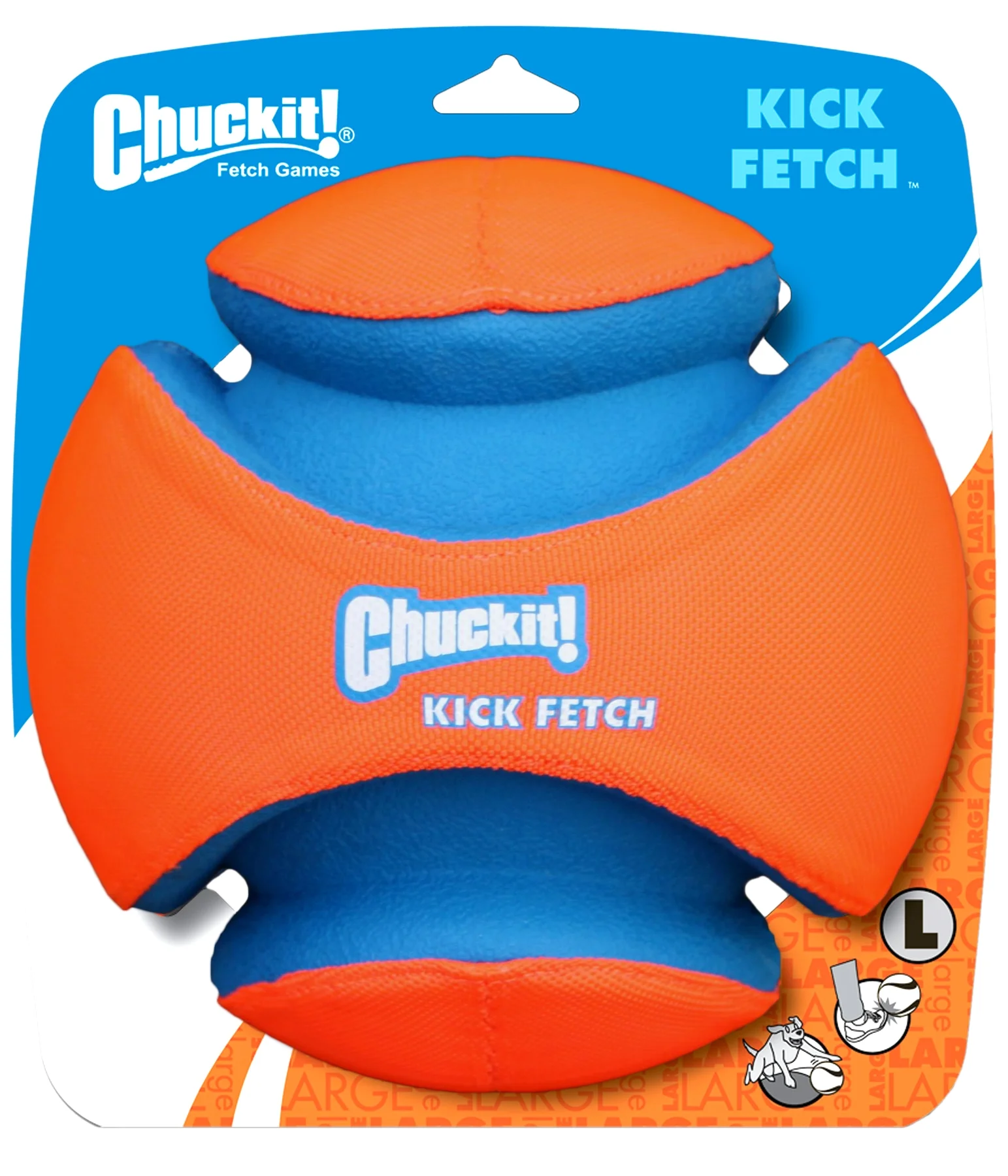 Ballon de football pour chien avec encoches en caoutchouc, Ø 19 cm – Chuckit! Kick Fetch Dog L – Image 1
